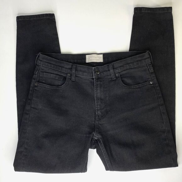 Everlane Black Denim Jeans Womens Size 29 Regular 9.75” Mid Rise Skinny - Picture 2 of 12